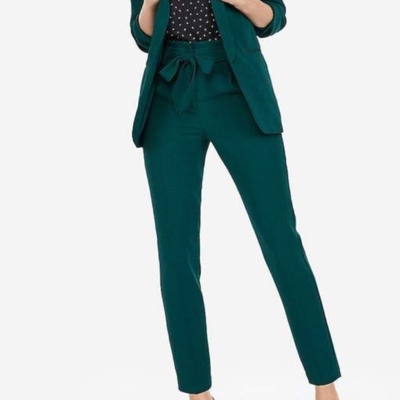 Express Ankle High Rise Green Dress Pants - Picture 1 of 10